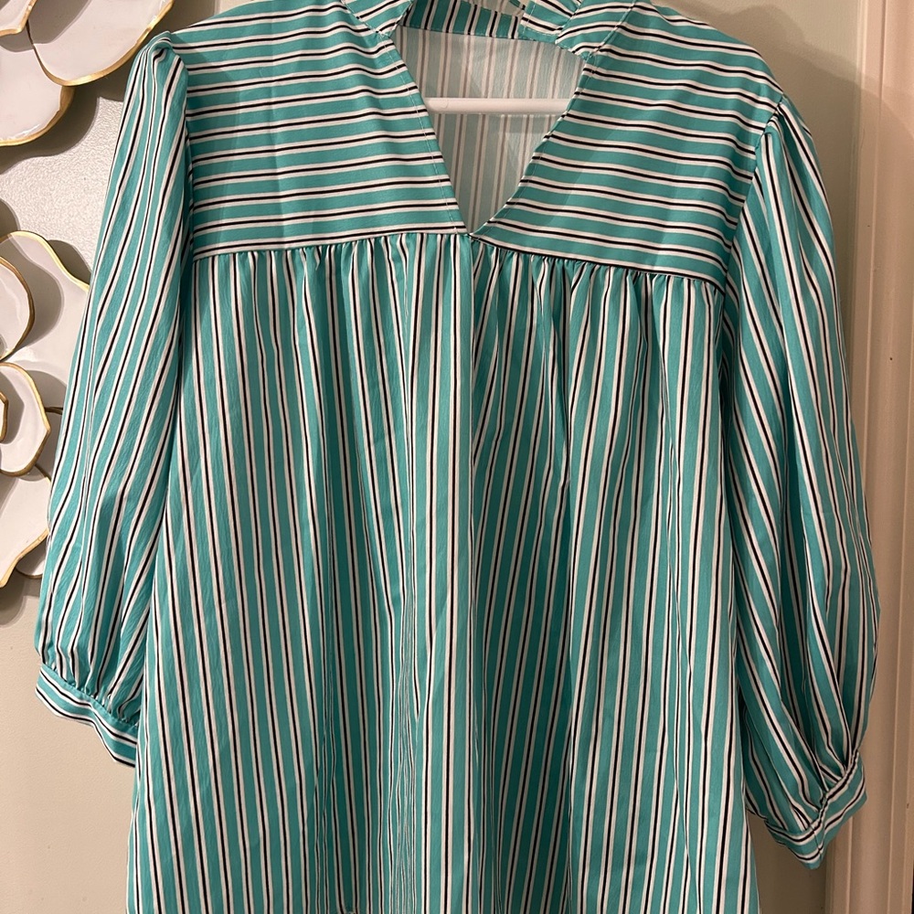 Striped Green Women's Top